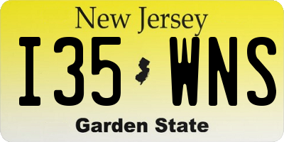 NJ license plate I35WNS