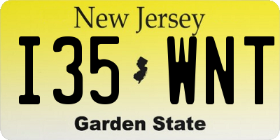 NJ license plate I35WNT