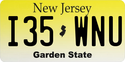 NJ license plate I35WNU