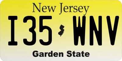 NJ license plate I35WNV