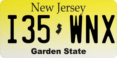 NJ license plate I35WNX
