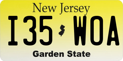 NJ license plate I35WOA