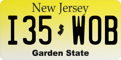 NJ license plate I35WOB