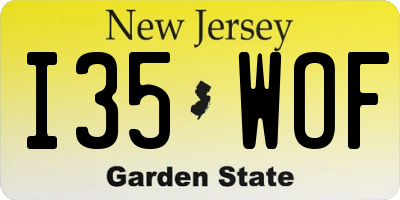 NJ license plate I35WOF
