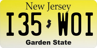 NJ license plate I35WOI