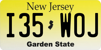 NJ license plate I35WOJ