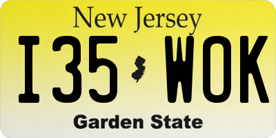 NJ license plate I35WOK