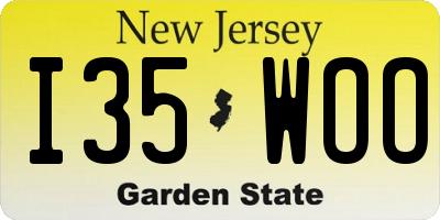 NJ license plate I35WOO