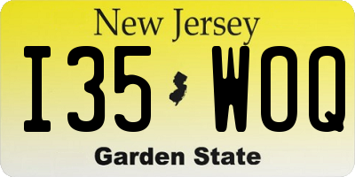 NJ license plate I35WOQ