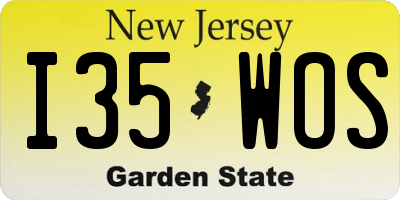 NJ license plate I35WOS