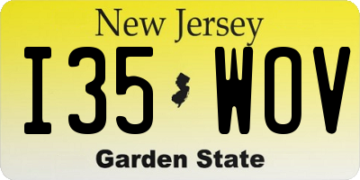 NJ license plate I35WOV