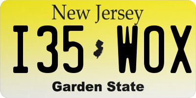 NJ license plate I35WOX