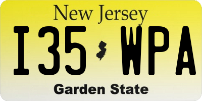 NJ license plate I35WPA