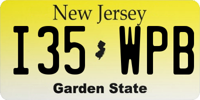 NJ license plate I35WPB