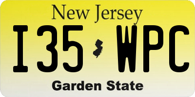 NJ license plate I35WPC