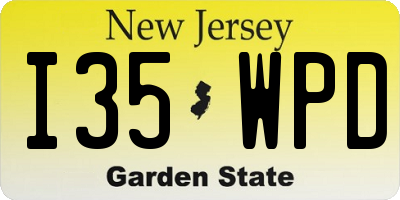 NJ license plate I35WPD