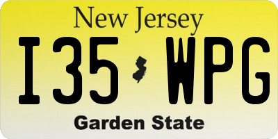 NJ license plate I35WPG