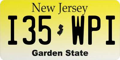 NJ license plate I35WPI