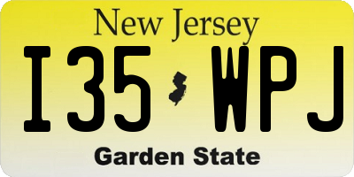 NJ license plate I35WPJ