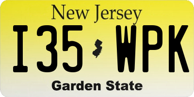 NJ license plate I35WPK