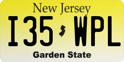 NJ license plate I35WPL