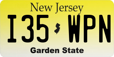 NJ license plate I35WPN