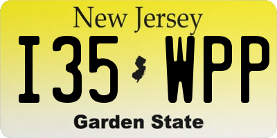 NJ license plate I35WPP