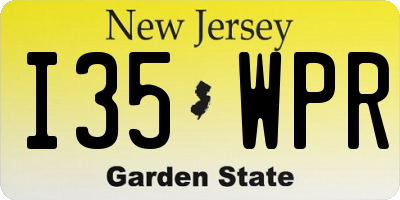 NJ license plate I35WPR