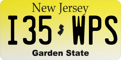 NJ license plate I35WPS