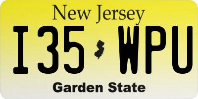 NJ license plate I35WPU