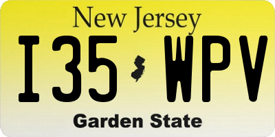 NJ license plate I35WPV