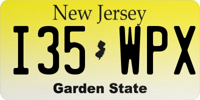 NJ license plate I35WPX