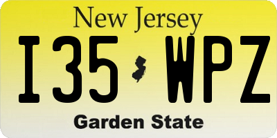 NJ license plate I35WPZ