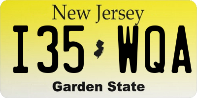 NJ license plate I35WQA