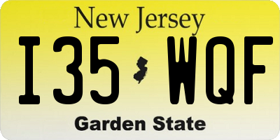 NJ license plate I35WQF