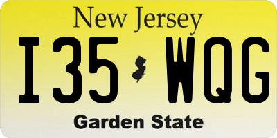 NJ license plate I35WQG