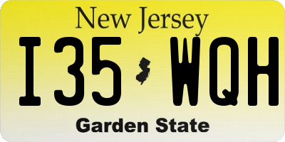 NJ license plate I35WQH