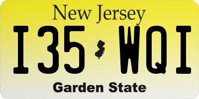 NJ license plate I35WQI