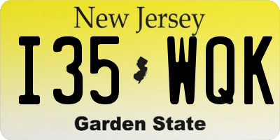 NJ license plate I35WQK