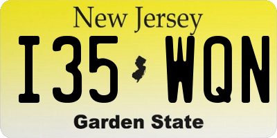 NJ license plate I35WQN