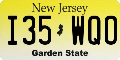 NJ license plate I35WQO