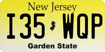 NJ license plate I35WQP