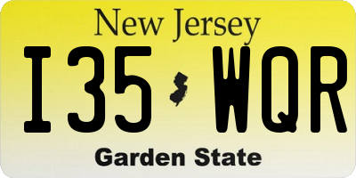 NJ license plate I35WQR