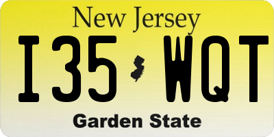 NJ license plate I35WQT