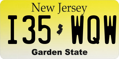 NJ license plate I35WQW