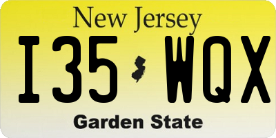 NJ license plate I35WQX