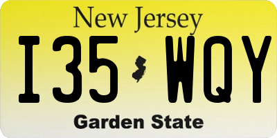 NJ license plate I35WQY
