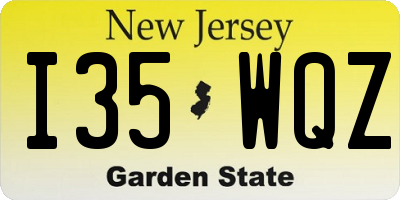 NJ license plate I35WQZ