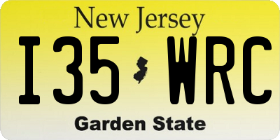 NJ license plate I35WRC