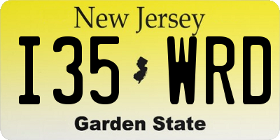 NJ license plate I35WRD